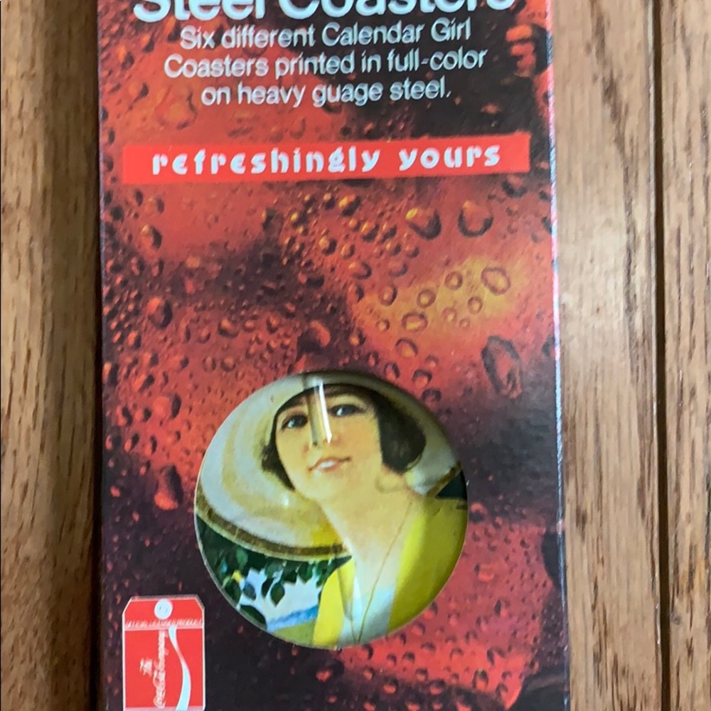 Vintage 1984 Steel Coca-cola Coasters set